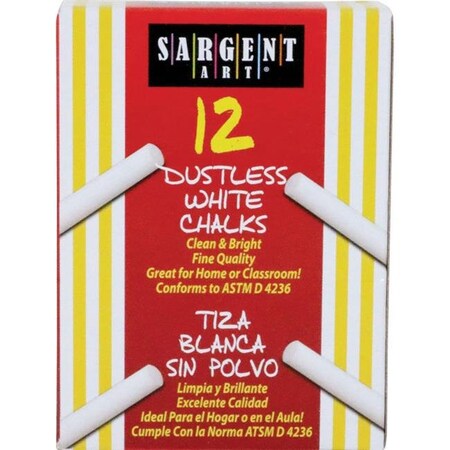 Inc. 3.25 x .375 in. Sargent School Gr Dustless Chalk White